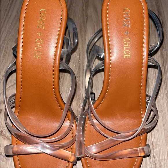 Chase + Chloe Clear Stripper Platform Heels - Picture 3 of 8